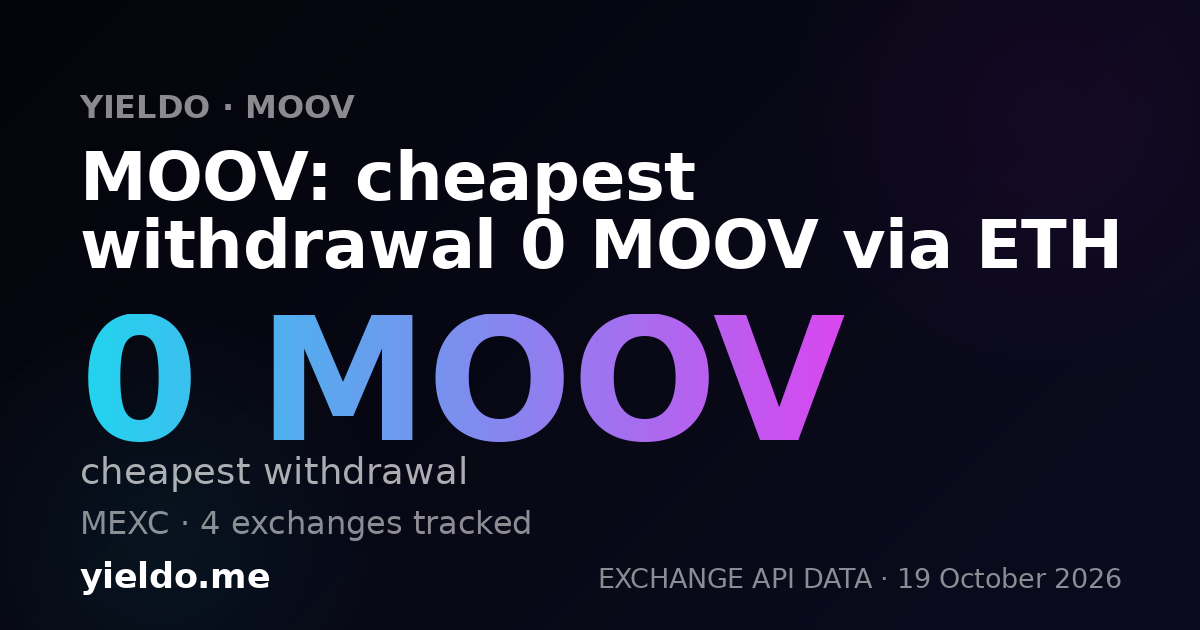 MOOV: cheapest withdrawal 0 MOOV via ETH