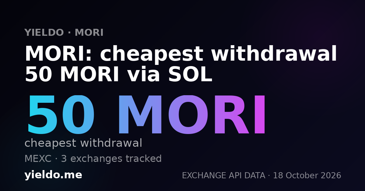 MORI: cheapest withdrawal 50 MORI via SOL