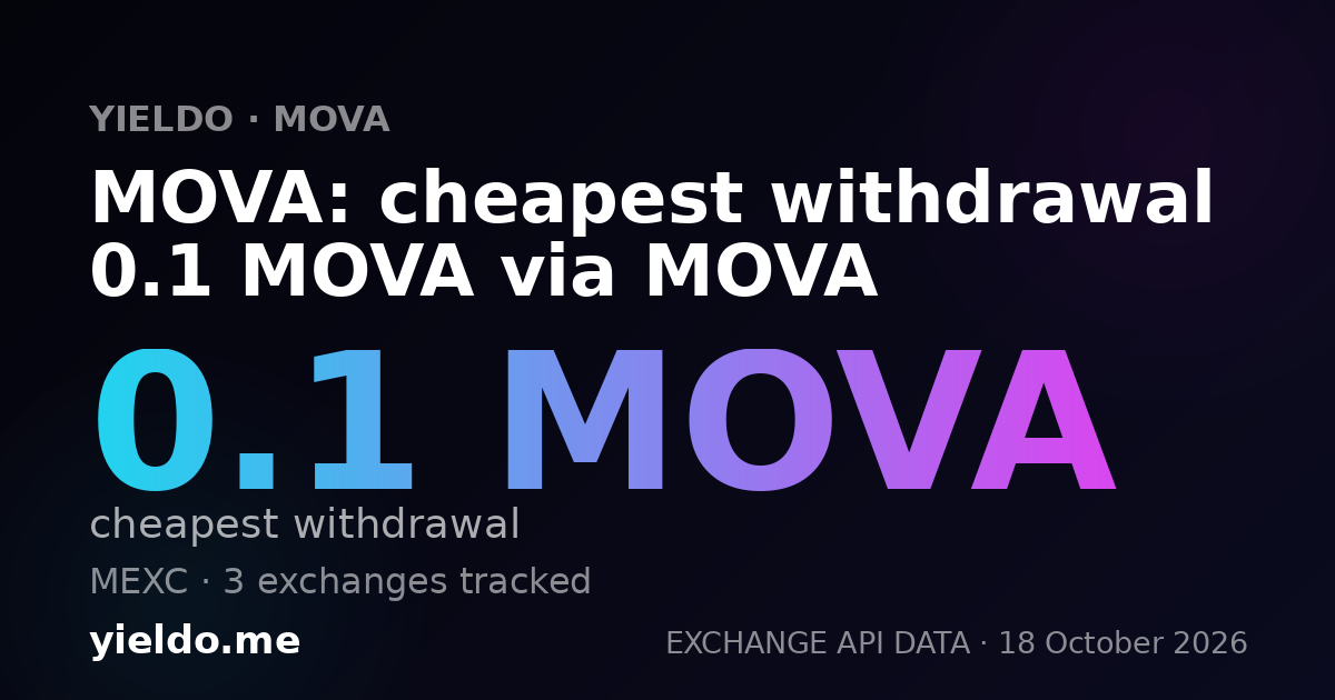 MOVA: cheapest withdrawal 0.1 MOVA via MOVA
