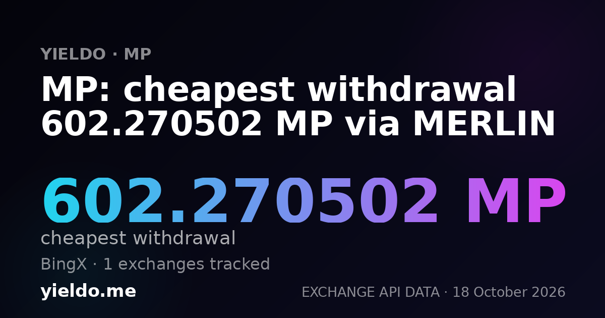 MP: cheapest withdrawal 602.270502 MP via MERLIN