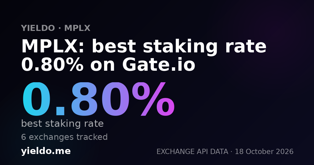 MPLX: best staking rate 0.80% on Gate.io