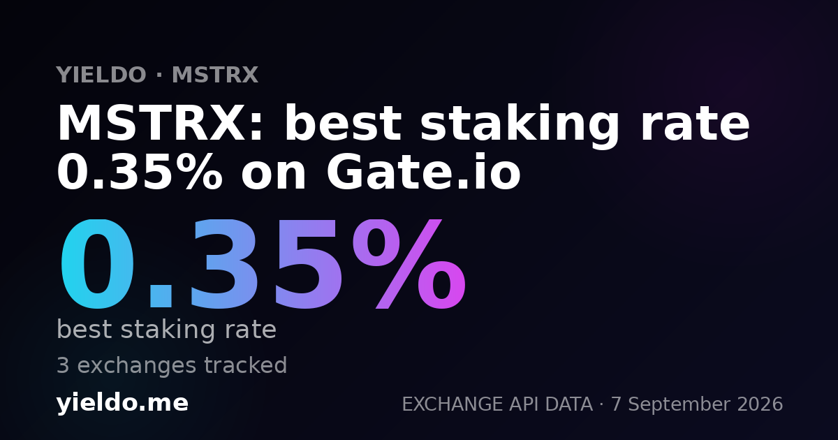 MSTRX: best staking rate 0.35% on Gate.io