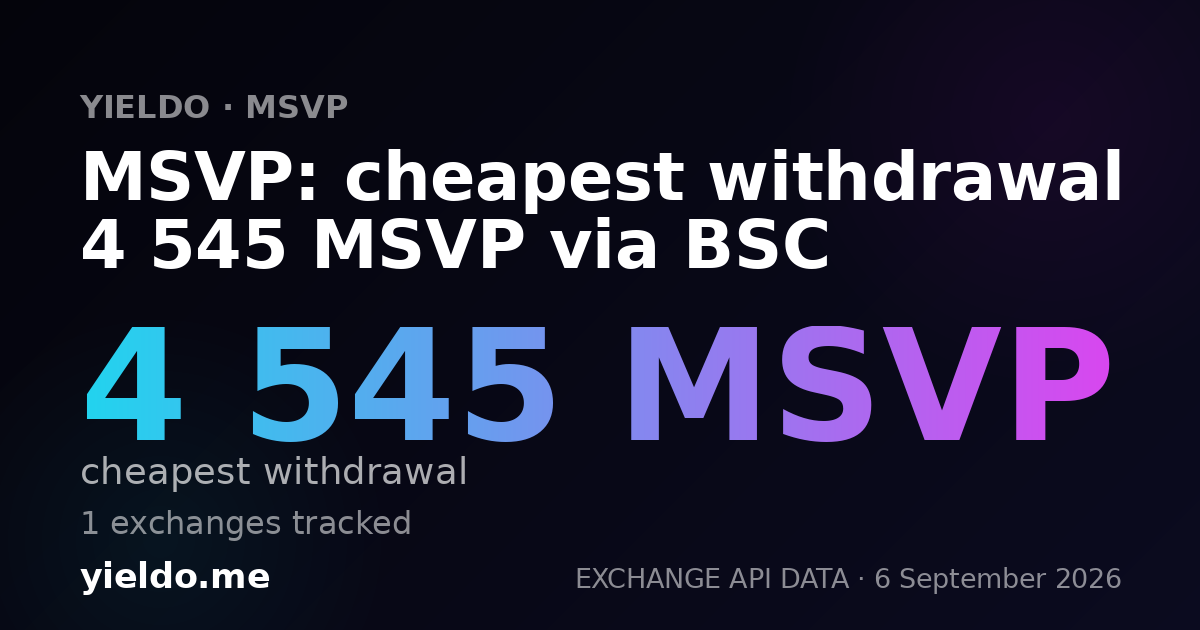 MSVP: cheapest withdrawal 4 545 MSVP via BSC