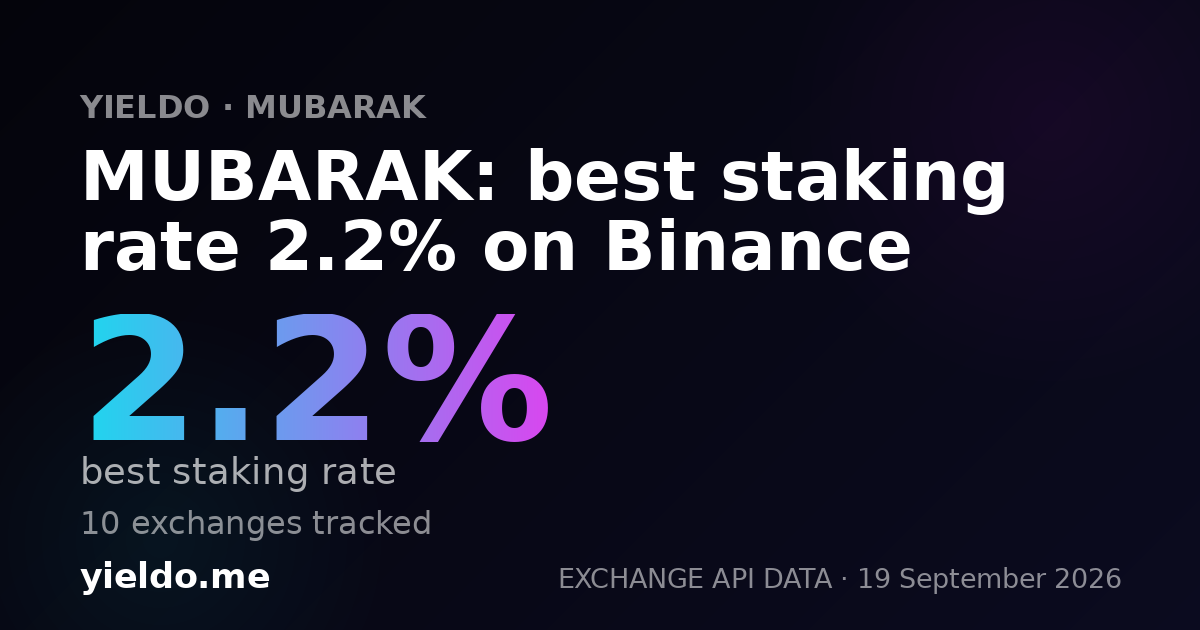 MUBARAK: best staking rate 2.3% on Binance