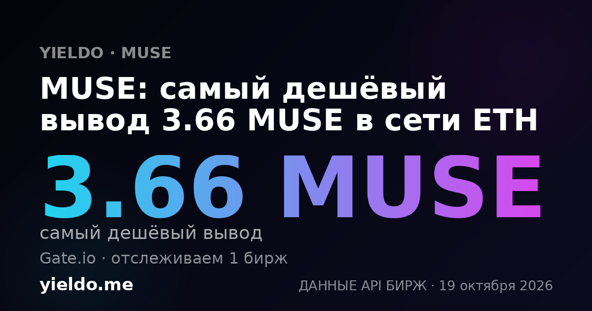 MUSE: самый дешёвый вывод 3.66 MUSE в сети ETH