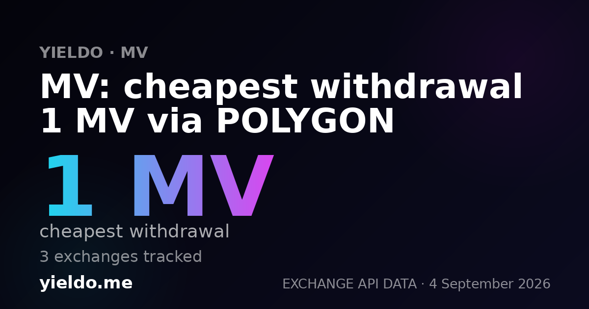 MV: cheapest withdrawal 1 MV via POLYGON