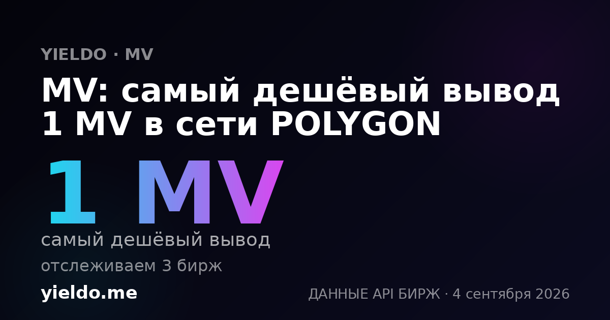 MV: самый дешёвый вывод 1 MV в сети POLYGON