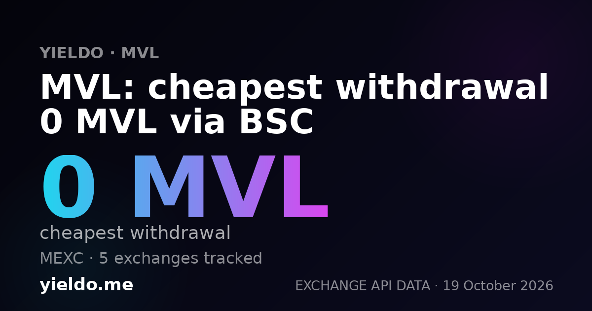 MVL: cheapest withdrawal 0 MVL via BSC