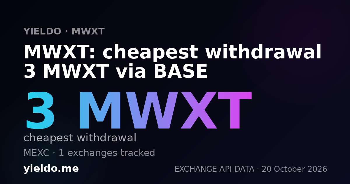 MWXT: cheapest withdrawal 3 MWXT via BASE