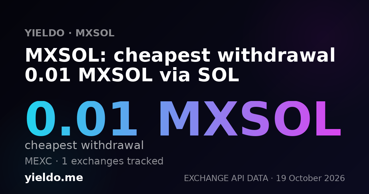 MXSOL: cheapest withdrawal 0.01 MXSOL via SOL