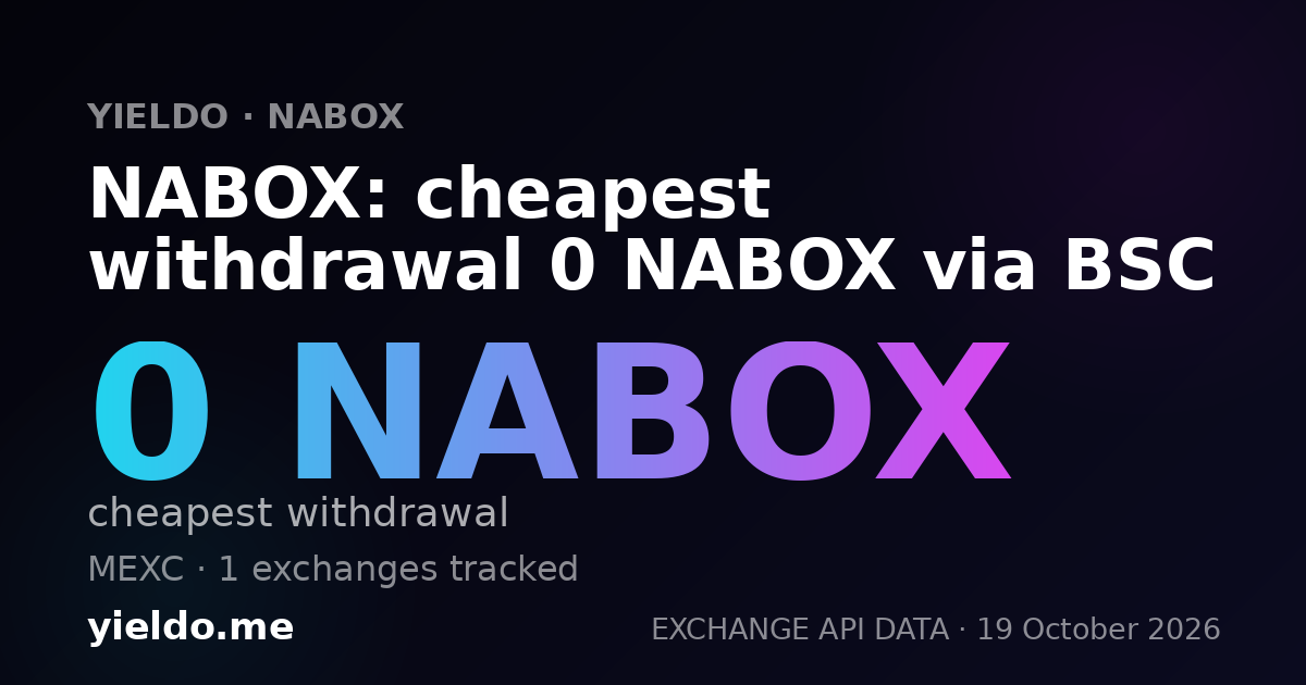 NABOX: cheapest withdrawal 0 NABOX via BSC