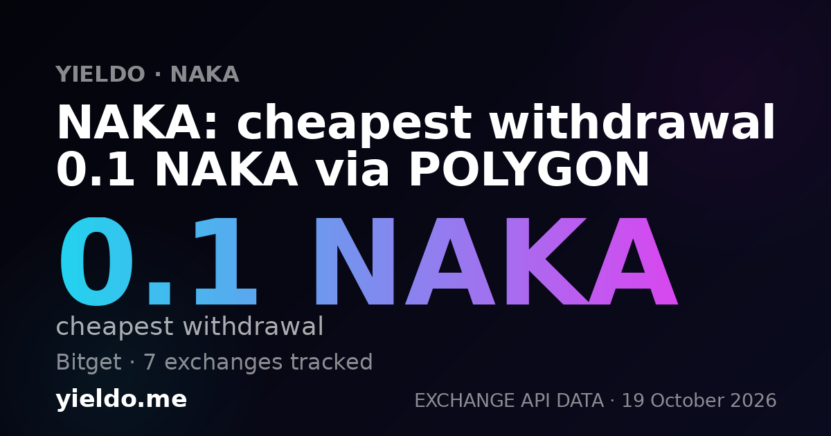 NAKA: cheapest withdrawal 0.1 NAKA via POLYGON