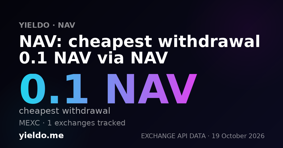 NAV: cheapest withdrawal 0.1 NAV via NAV