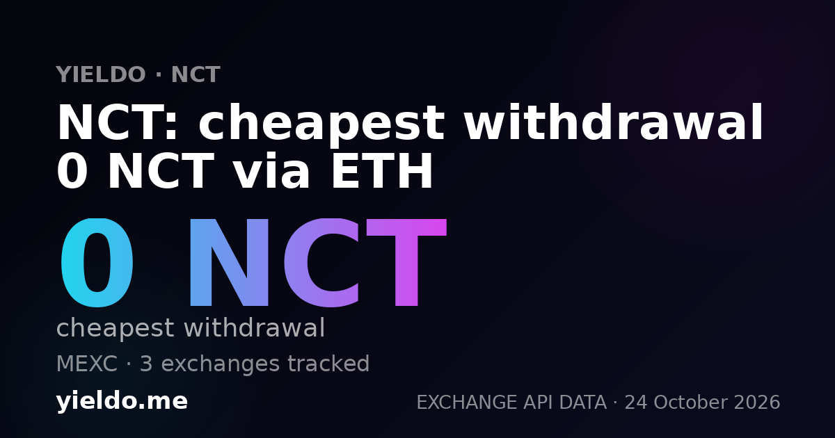 NCT: cheapest withdrawal 0 NCT via ETH