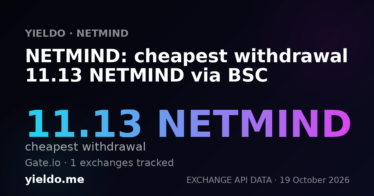 NETMIND: cheapest withdrawal 11.13 NETMIND via BSC