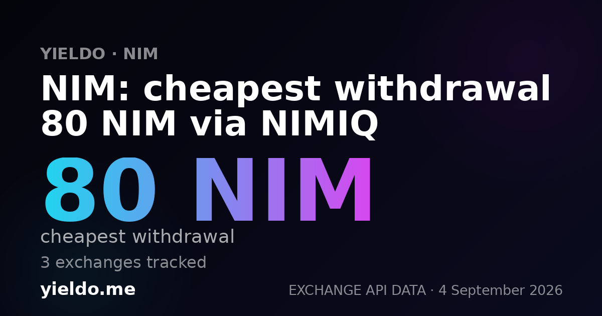 NIM: cheapest withdrawal 80 NIM via NIMIQ