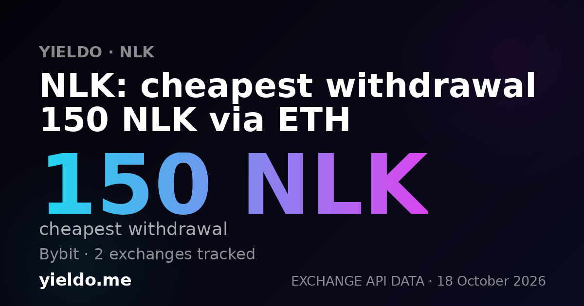 NLK: cheapest withdrawal 150 NLK via ETH