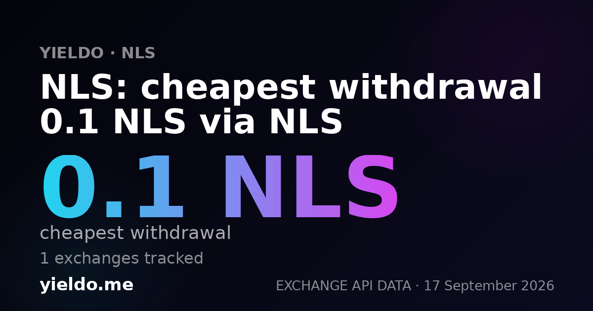 NLS: cheapest withdrawal 0.1 NLS via NLS