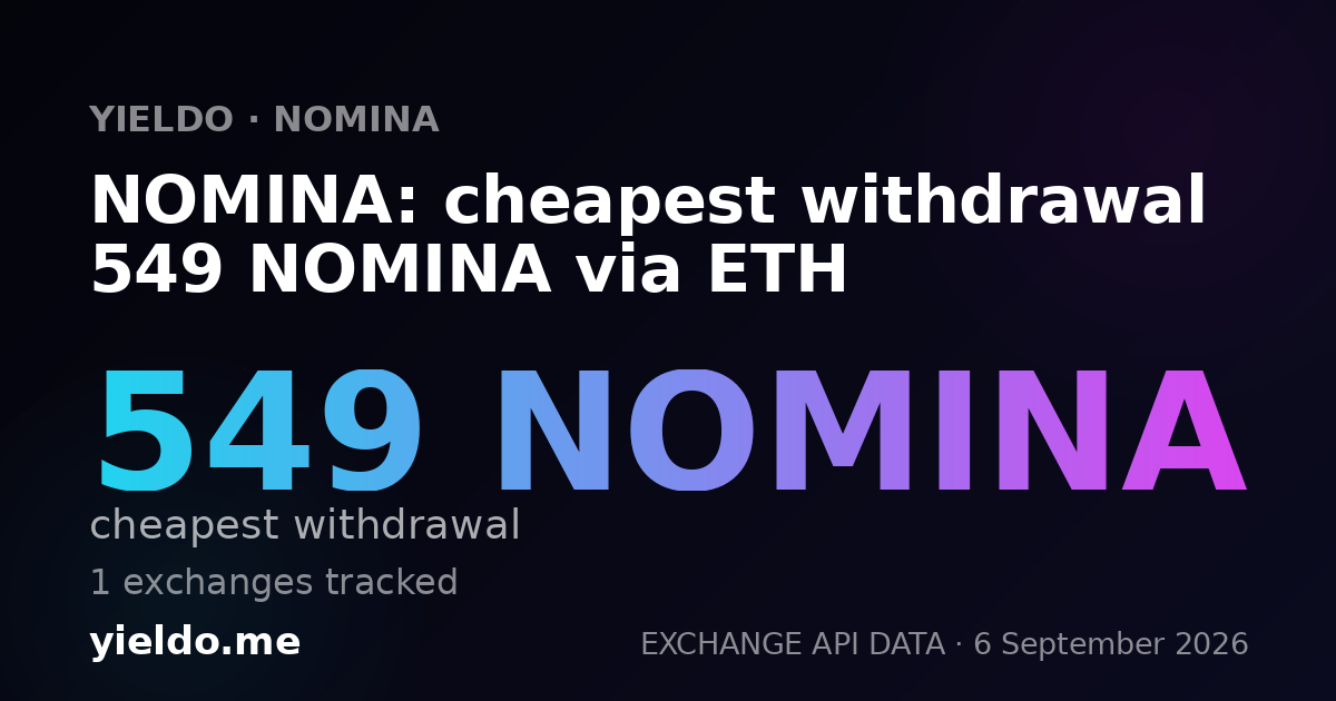 NOMINA: cheapest withdrawal 549 NOMINA via ETH