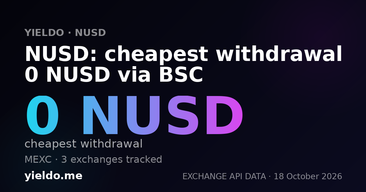 NUSD: cheapest withdrawal 0 NUSD via BSC