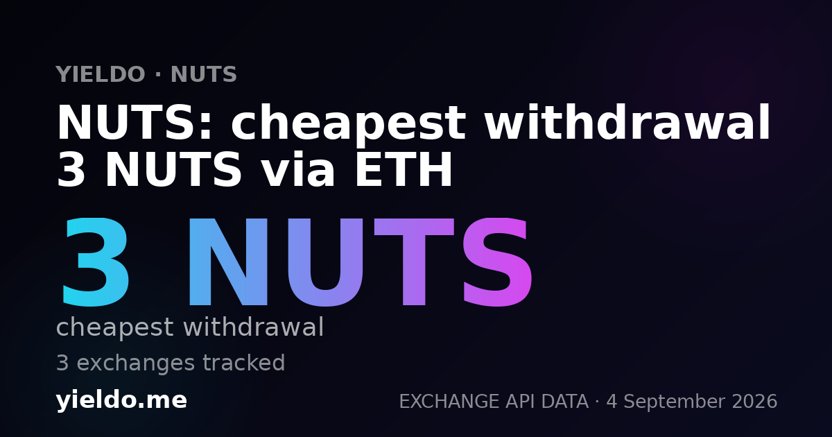 NUTS: cheapest withdrawal 3 NUTS via ETH