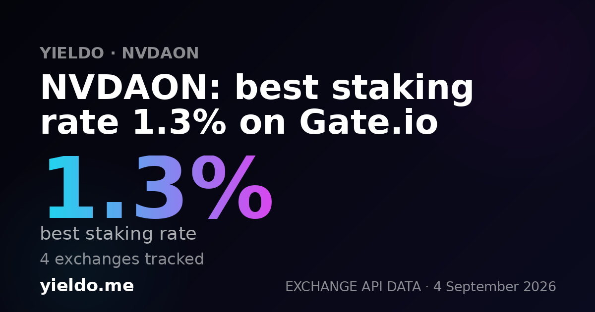 NVDAON: best staking rate 1.3% on Gate.io