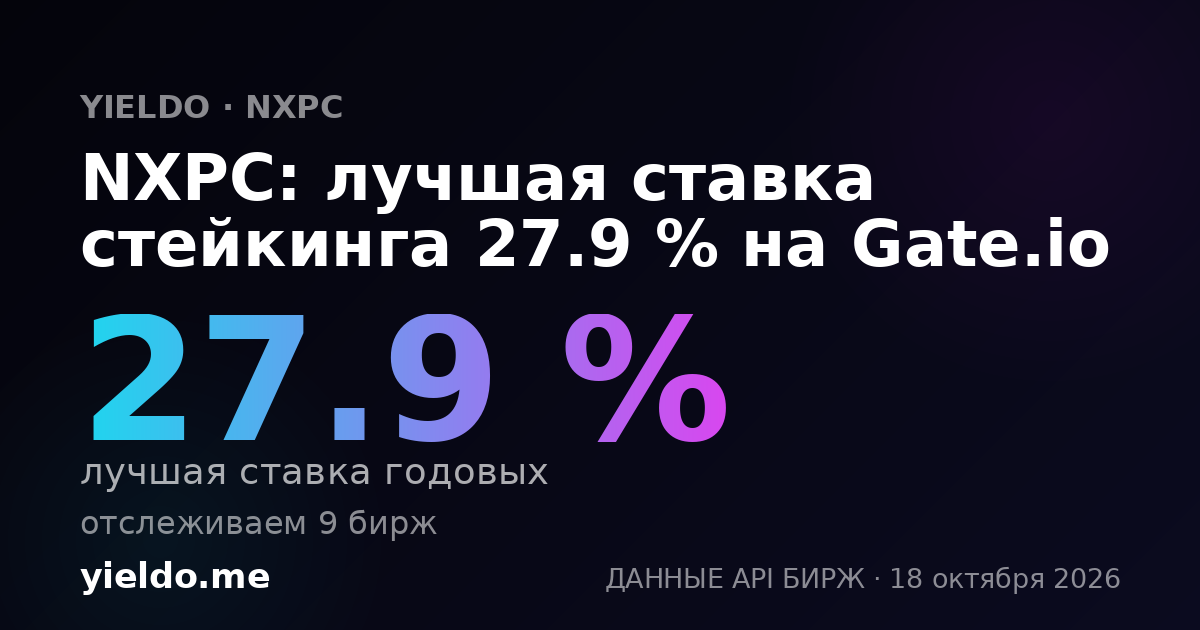 NXPC: лучшая ставка стейкинга 27.8 % на Gate.io