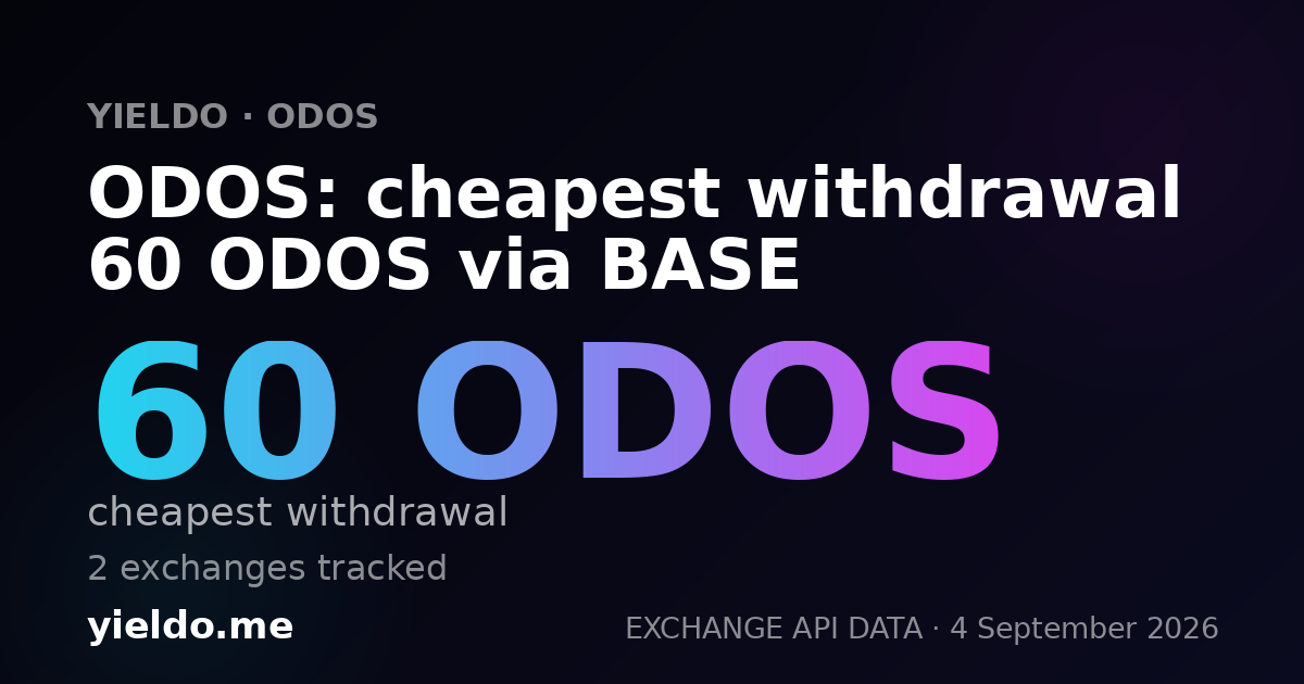 ODOS: cheapest withdrawal 60 ODOS via BASE