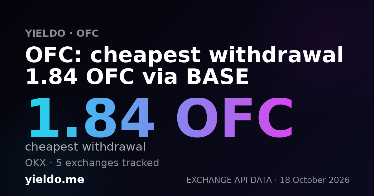 OFC: cheapest withdrawal 1.04 OFC via BASE