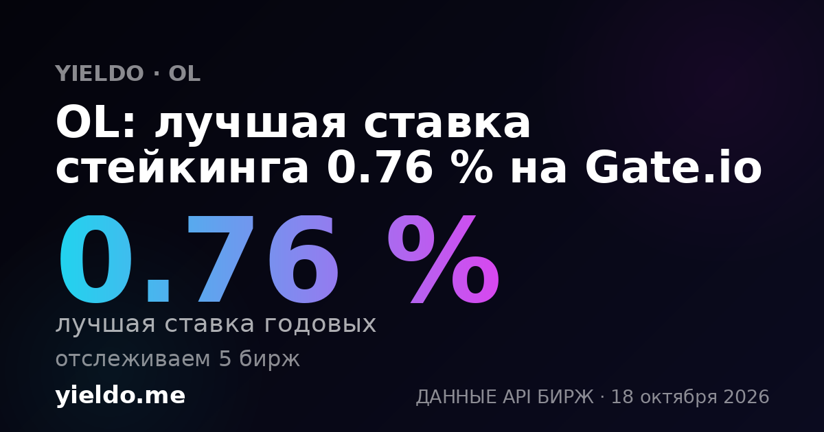 OL: лучшая ставка стейкинга 0.76 % на Gate.io
