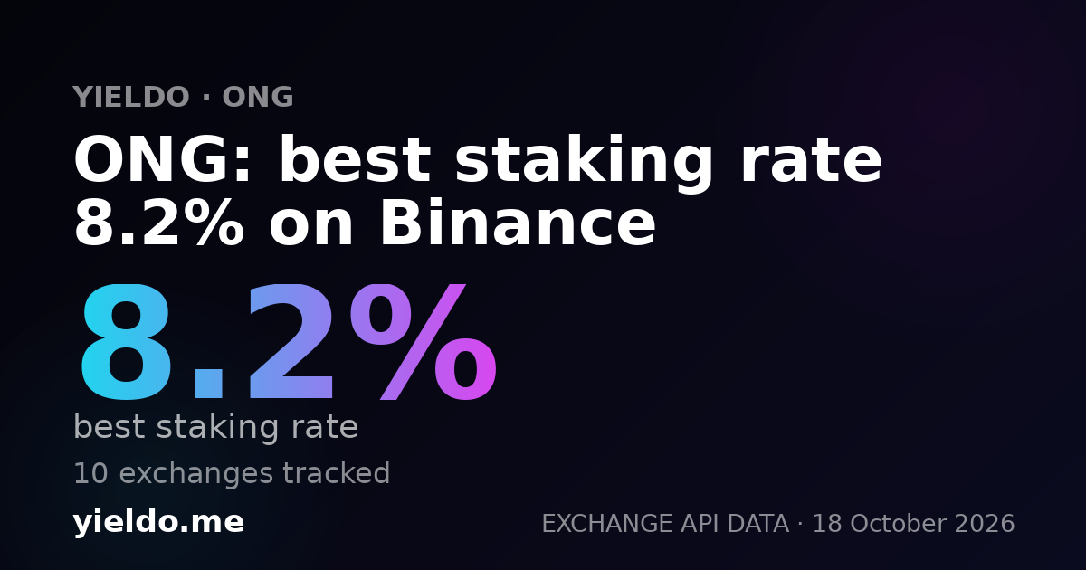 ONG: best staking rate 8.2% on Binance