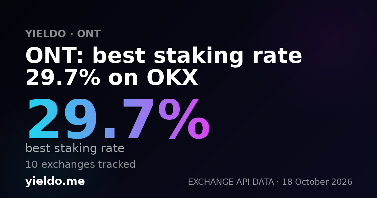 ONT: best staking rate 29.7% on OKX