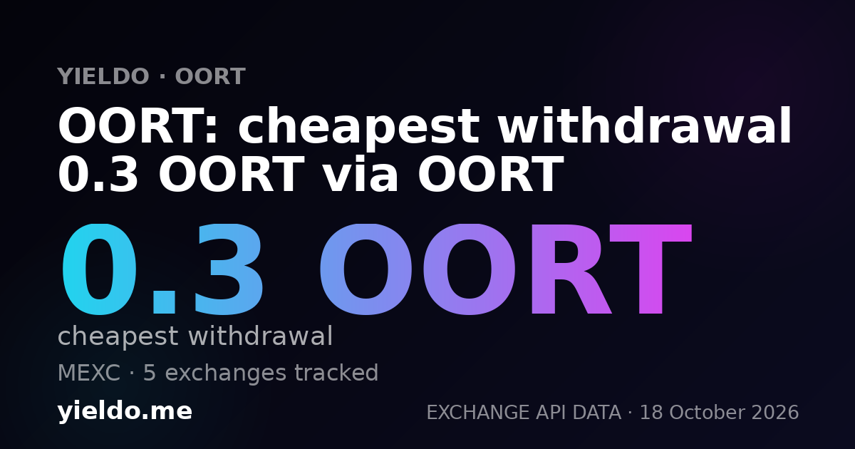 OORT: cheapest withdrawal 0.3 OORT via OORT