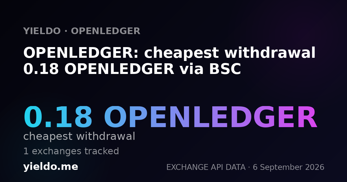 OPENLEDGER: cheapest withdrawal 0.18 OPENLEDGER via BSC