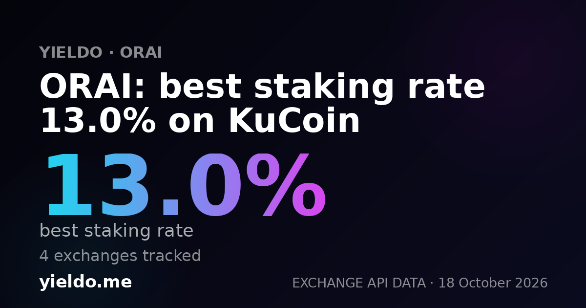 ORAI: best staking rate 13.0% on KuCoin
