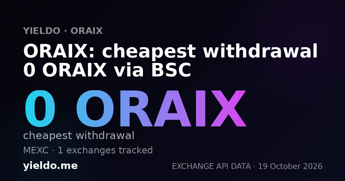 ORAIX: cheapest withdrawal 0 ORAIX via BSC