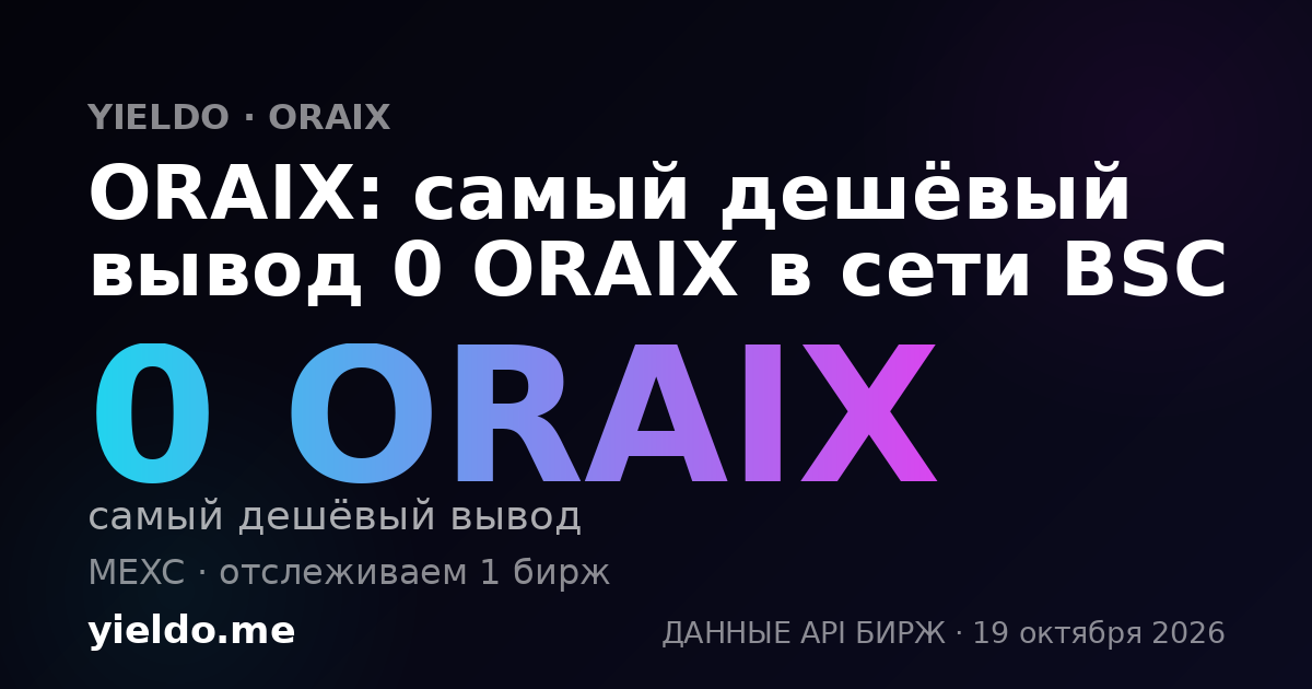 ORAIX: самый дешёвый вывод 0 ORAIX в сети BSC