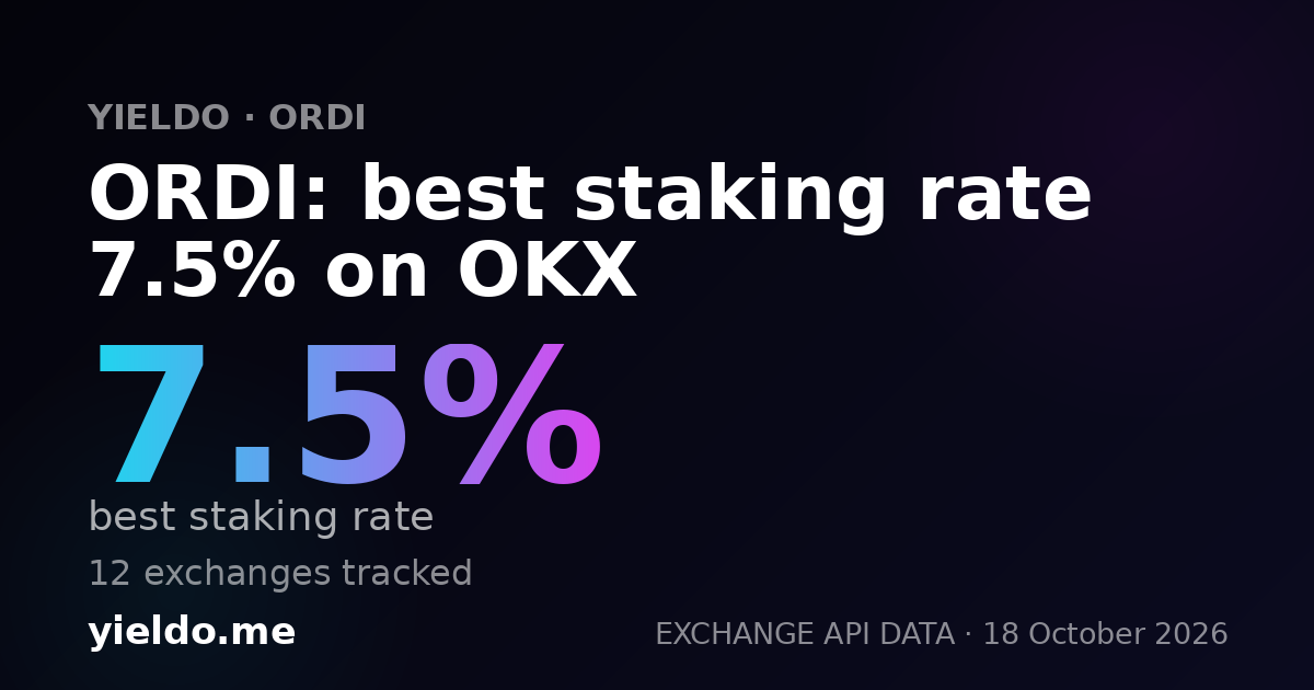 ORDI: best staking rate 7.4% on OKX