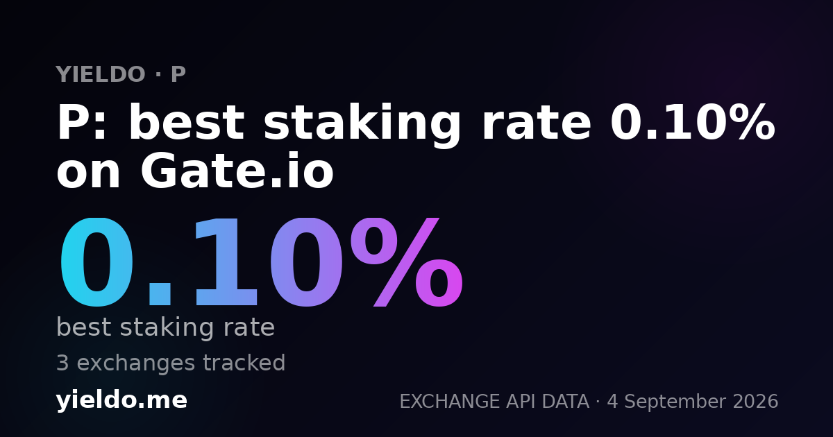 P: best staking rate 0.10% on Gate.io