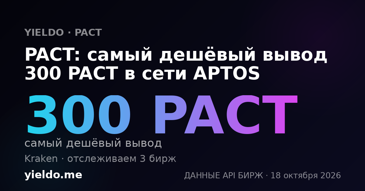 PACT: самый дешёвый вывод 300 PACT в сети APTOS