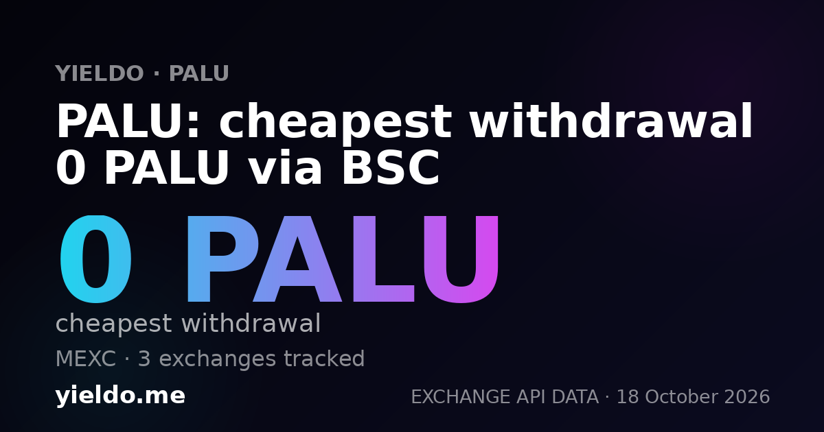 PALU: cheapest withdrawal 0 PALU via BSC