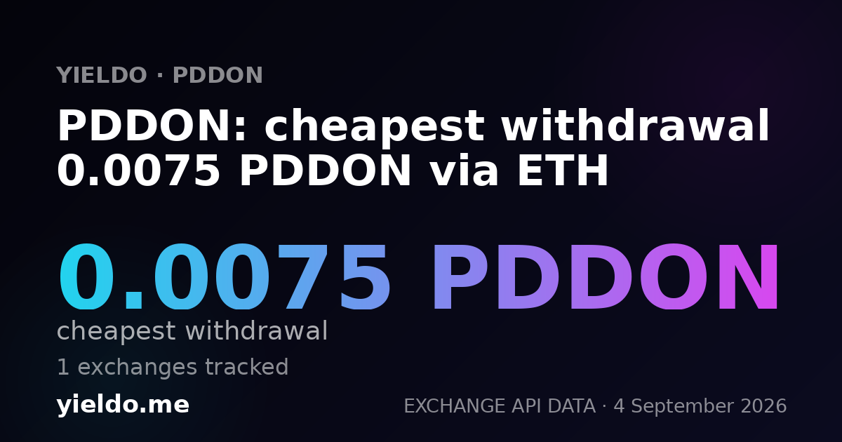 PDDON: cheapest withdrawal 0.0075 PDDON via ETH