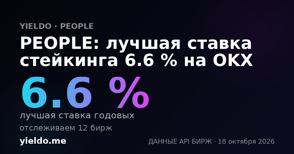 PEOPLE: лучшая ставка стейкинга 6.6 % на OKX