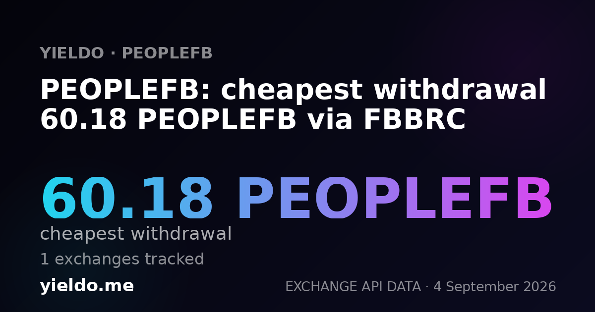 PEOPLEFB: cheapest withdrawal 50 PEOPLEFB via FBBRC