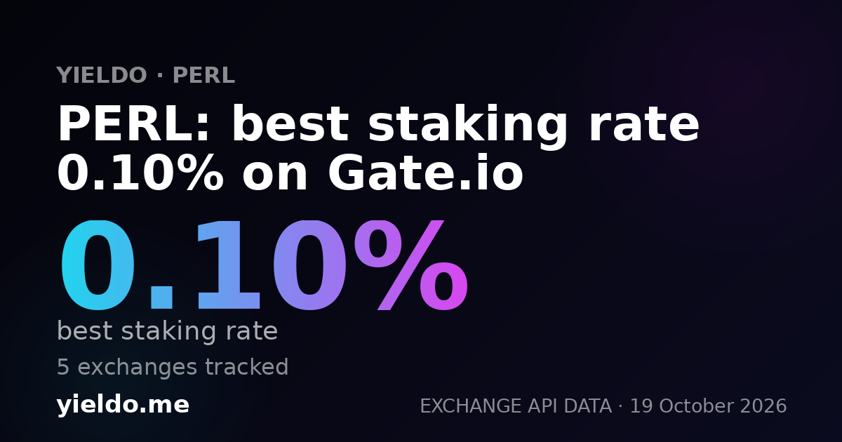PERL: best staking rate 0.10% on Gate.io