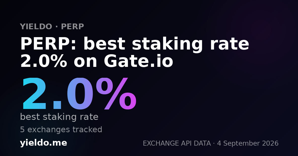 PERP: best staking rate 2.0% on Gate.io