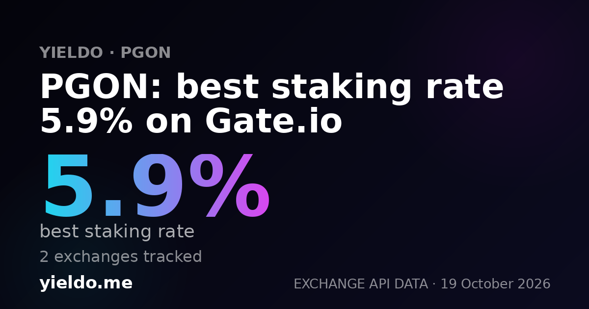 PGON: best staking rate 5.9% on Gate.io