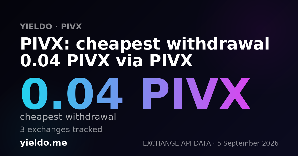 PIVX: cheapest withdrawal 0.04 PIVX via PIVX
