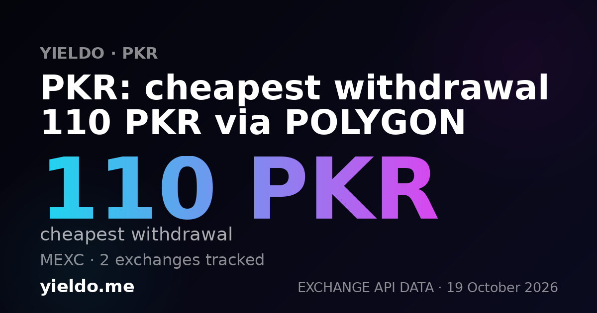 PKR: cheapest withdrawal 110 PKR via POLYGON
