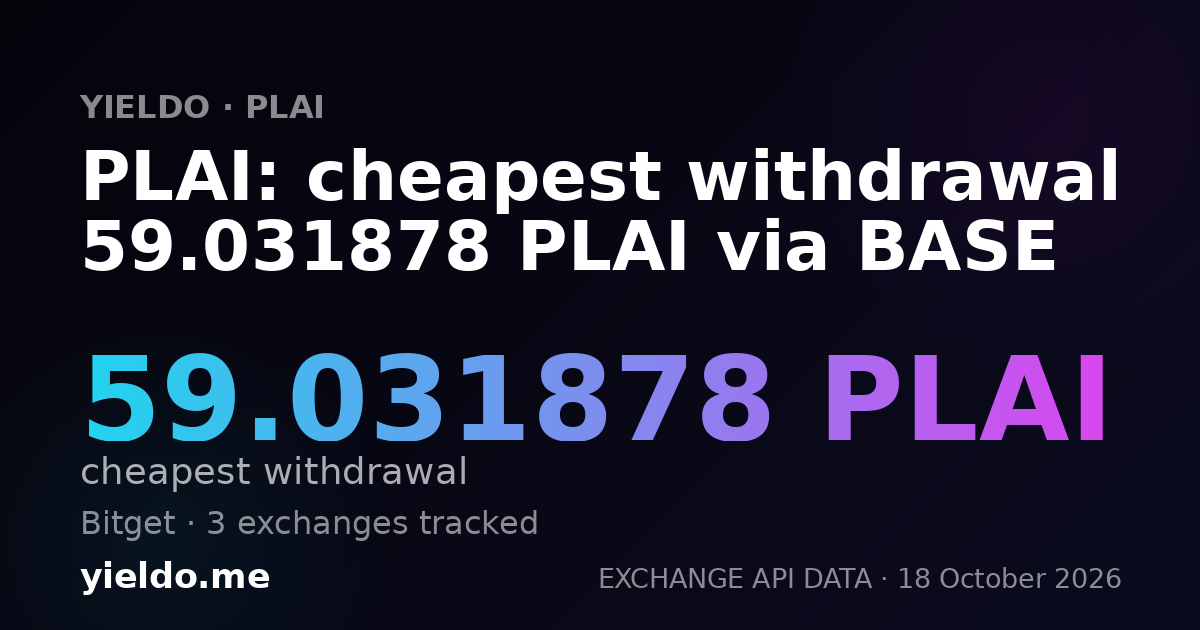 PLAI: cheapest withdrawal 59.031878 PLAI via BASE